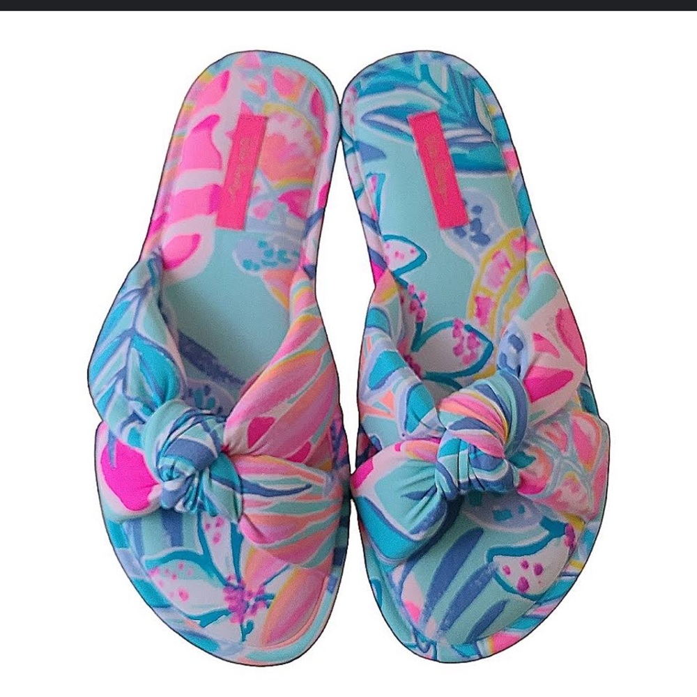 Lilly Pulitzer Pool Slipper Sea Glass AQ Rainforest Retreat